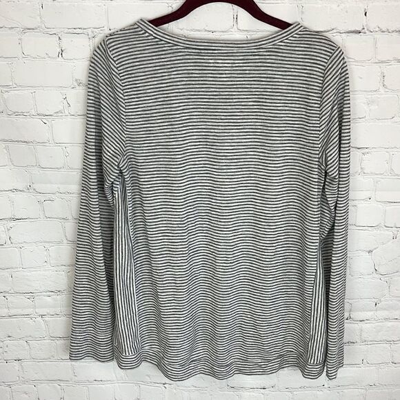 Loft Long Sleeve Striped Sparkle Tee Size Small - Picture 5 of 6